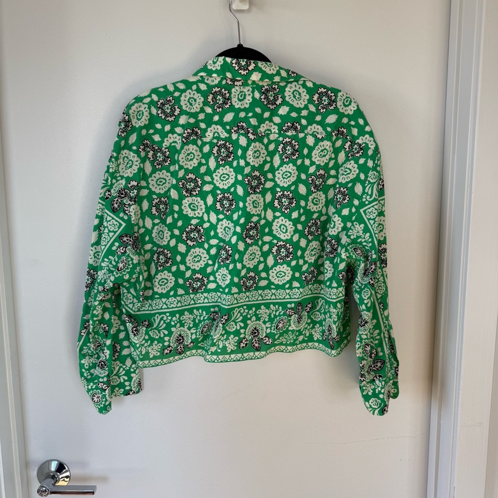 ZARA Floral Green Women's Top - Picture 3 of 3